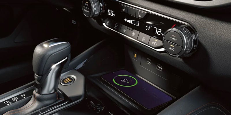 A wireless charging port available in the 2025 Nissan Altima in Pompano Beach, FL